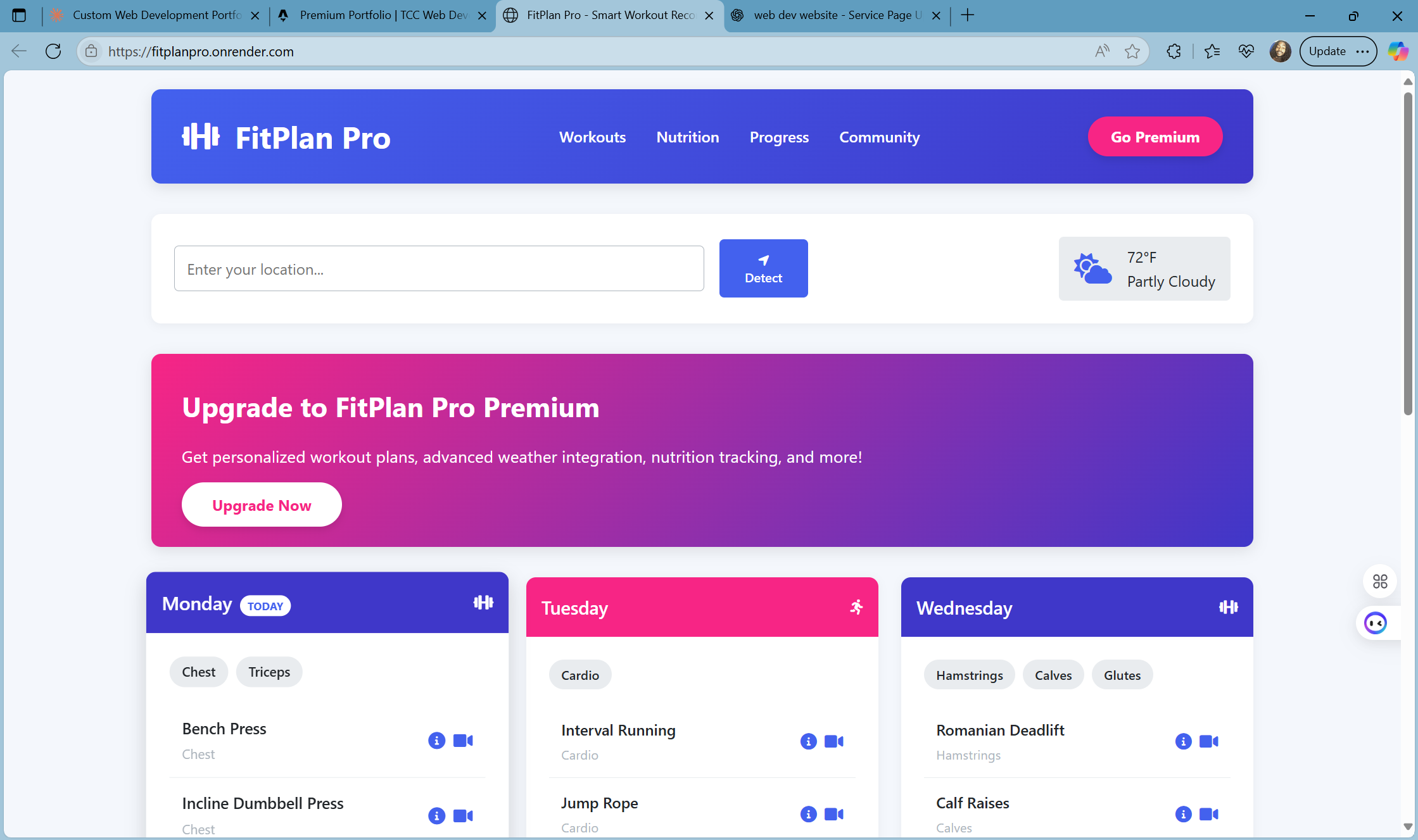 FitPlanPro Dashboard
